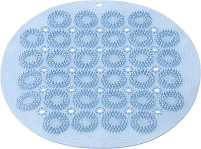 Produktbild von PVC-Duschmat, 30 cm × 30 cm, antislip, blauw, PVC-Material, mit Entwässerungsöffnungen und Düsen