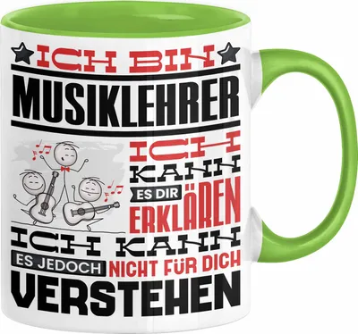Produktbild von Musiklehrer Geschenk Tasse Geschenkidee für Musiklehrer Geburtstag Lustig Ich Bin Musiklehrer Ich Kann Es Dir Erklären Aber Nicht Für Dich Verstehen (Grün)