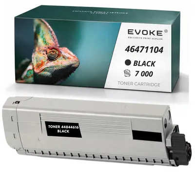 Obrázek produktu pro Tonerová kazeta Evoke kompatibilní s tiskárnou OKI C823, černá, 46471104, výtisk až 7 000 stran, kompatibilní s modely C823, C833 a C843