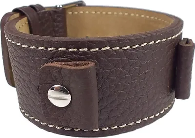 Produktbild von Ersatzband Uhrenarmband 'Vigo' Kalbsleder Band Unterlagenband - Braun mit Kontrastnaht 24861S, Stegbreite:14mm