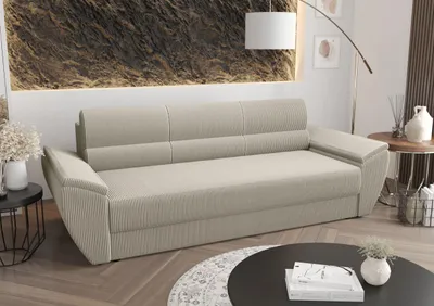 Produktbild von BEDANTE SOFA REBI BIS mit Schlaffunktion POSO 100 Beige mit Stauraum Bettkasten Wohnzimmersofa Couch Sofa Bettsofa Bettkasten Bettcouch