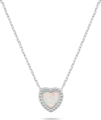 Produktbild von Brilio Silver, funkelnde Silberkette mit Herzanhänger und Opal, Modell NCL134W, Artikelnummer sBS3736, Marke: E