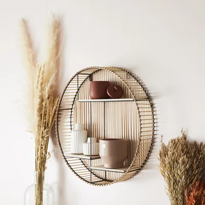 Produktbild von Rundes Regal aus Metall und MDF Java