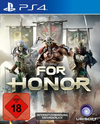 Cover art for the video game For Honor, featuring three warriors in battle armor.