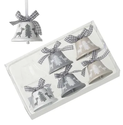 Metallene Hängeglocken, Set mit 6 Stück, 4,5x3,5 cm