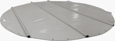Produktbild von SafeDeluxe® PREMIUM Runde Poolplane Stangenabdeckung ohne Stangen (Durchmesser der Plane = 550cm, Grau RAL7037) Rollabdeckung Poolabdeckung Abdeckung aus LKW Plane