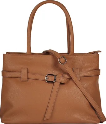 Produktbild von Damen Handtasche aus Rindleder cognac 23x33x15 cm mit verstellbarem Schultergurt