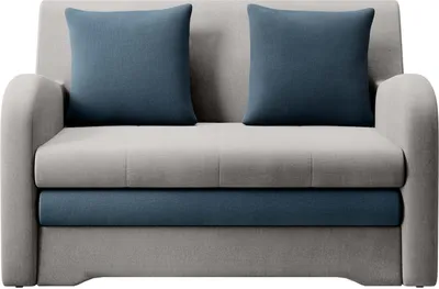Produktbild von Sofa mit Schlaffunktion und Bettkasten Couch für Wohnzimmer Schlafsofa Sofagarnitur Polstersofa  - 130x85x103 cm - AMIRO (Hellgrau + Meererblau - Nube 03 + Monolith 76)