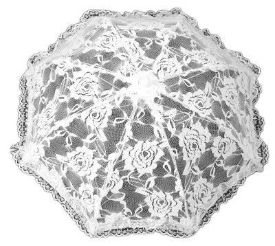 Imagen del producto de Paraguas decorativo - Paraguas de encaje - Paraguas para bodas - Mini paraguas - Paraguas para fiestas - Diseño elegante - Paraguas decorativos