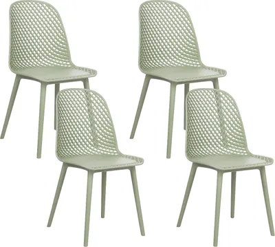Produktbild von BELIANI Esszimmerstühle 4er Set Hellgrün aus Kunststoff Stühle für Esszimmer Esstisch Modern Minimalistisch