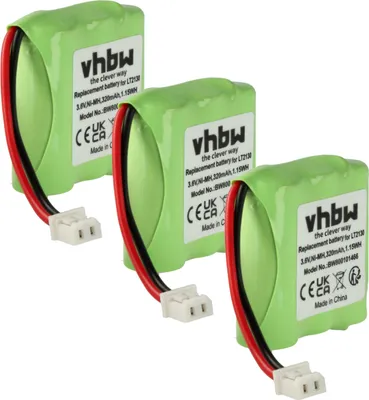 Produktbild von vhbw 3x Akku kompatibel mit Sagem D15T, D10T schnurlos Festnetz Telefon (320 mAh, 3,6 V, NiMH) Grün