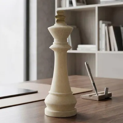 Immagine prodotto di Mauro Ferretti statuetta decorativa re degli scacchi Quarzy Ø13x41 cm oro bianco