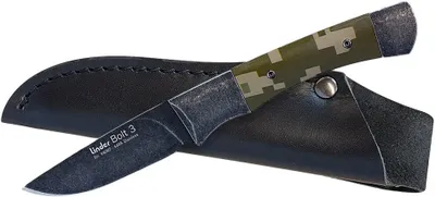 Produktbild von Linder BOLT 3,440A blackwashed, G10 camouflage, Klinge 7 cm, Fahrtenmesser