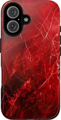 Produktbild von Rote Marmoroptik mit feinen Adern – Hülle Kompatibel mit iPhone 16