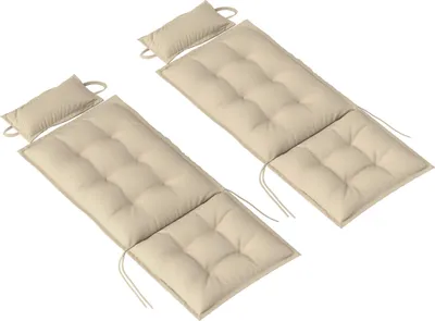 Produktbild von 2er Set Auflage für Sonnenliege Wasserabweisend Liegenauflage für Gartenliege Polsterauflage 50x116x5 cm, Beige