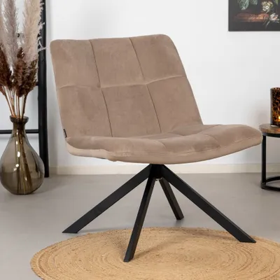 Produktbild von Bronx71 Samt Sessel Eevi taupe drehbar