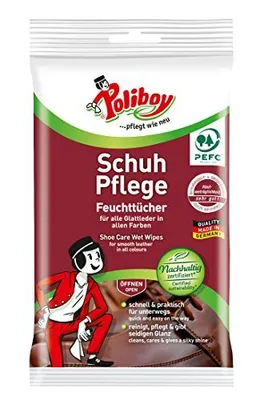 Produktbild von Poliboy Sofort-Glanz Leder Feuchttücher für Glatt- und Kunstleder 10 Stück