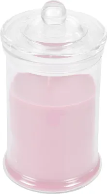 Image de Bougie bocal en verre transparent Rose