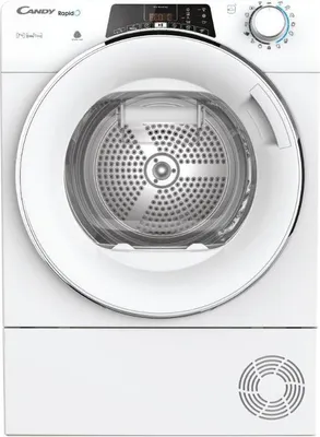Imagen del producto de Candy RapidÓ RO4H7A2TCEX-S, de pie, carga frontal, bomba de calor, blanco, giratorio, control táctil, puerta izquierda