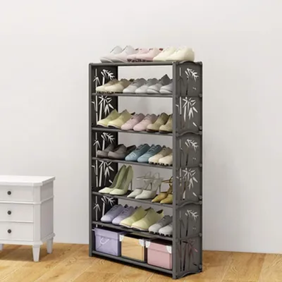 Immagine prodotto di Armadio a 7 ripiani in bambù, ideale per scarpe, con spazio contenitivo