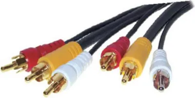 Produktbild von S/CONN 2m RCA, 2 m, 3 x RCA, 3 x RCA, Männlich, Männlich, Gold