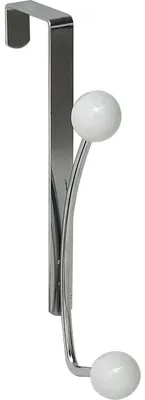 Produktbild von Kleiderhaken aus metall mit 2 keramikhaken - chrom weiss - Tendance