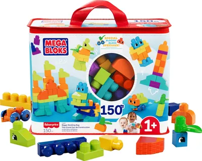Produktbild von MEGA BLOKS Bausteinebeutel Deluxe mit 150 großen Bausteinen, Bausteine, 1 Jahr(e), Kunststoff, 150 Stück(e), 2,14 kg
