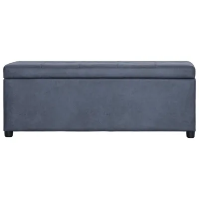 Immagine prodotto di Panca VidaXL con vano portaoggetti, 116 cm, grigio effetto pelle scamosciata
