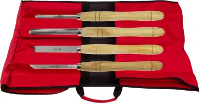 Produktbild von STUBAI HSS-Drechseleisen-Set 4-tlg Langholz in Rolltasche
