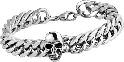 Produktbild von Akzent Panzerketten-Armband aus Edelstahl in silberfarbig
