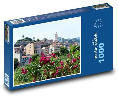 Zdjęcie produktu dla Puzzle 1000 Ventimiglia wśród kwiatów - martinpuzzle