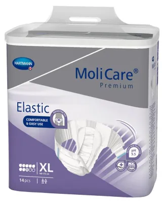 Obrázok produktu pre HARTMANN MoliCare Premium Elastic super plus 8 kvapiek Obvod bokov/pasu 85-120 cm Fialová, veľkosť