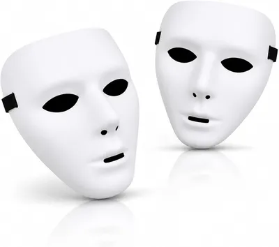 Obrázok produktu pre Sada dvoch masky na Halloween – doplnky na Halloween – biele masky duchov – biela maska pre mužov