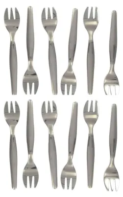 12 Dessert- oder Austernvorken aus Edelstahl, 12,5 cm