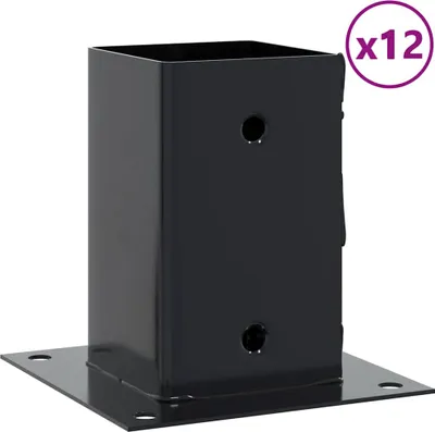 Immagine prodotto di vidaXL Supporto per pali quadrato 12 pezzi 91x91mm Acciaio verniciato a polvere