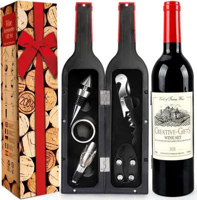 Immagine prodotto di Set di accessori per l'apribottiglie - Set per il vino (nero, modello 02)