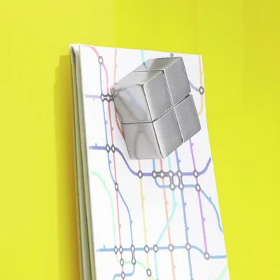 Produktbild von SIGEL BA705 SuperDym-Magnete C10 "Extra-Strong" - bis zu 13 Bl. (A4, 80g/m²) - Cube-Design - 20x20 mm - silber - 4 Stück