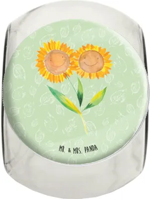 Produktbild von Mr. & Mrs. Panda Bonboniere Blume Sonnenblume L 870ml - Blattgrün - Geschenk, Sonnenblumen, Zusammen, Aufbewahrungsdose, Lieblingsmensch, Best Friends, keksglas, Dekoglas