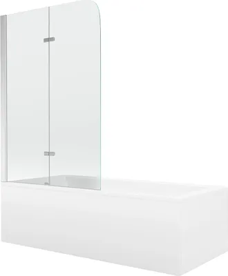 Image de Baignoire CUBIK 170x70cm avec écran 80cm Transparent CHROM