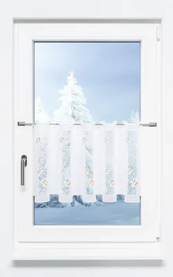 Produktbild von Scheibengardine Plauener Spitze - Sternenstaub  (Bx H) 240cm * 40cm gold/Gold-Weiß
