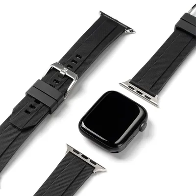 Zdjęcie produktu dla Ringke Rubber One silikonowy pasek na nadgarstek do Smartwatch Watch 6 44mm / Watch 5 44mm / Watch 4 44mm / Watch SE 44mm czarny (AW-B-44-10)