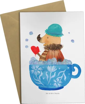 Produktbild von Mr. & Mrs. Panda Grußkarte Nachtfalter Schaumbad - Weiß - Geschenk, weihnachtskarten, glückwunschkarten, WC, Grußkarten, Träumen, neujahrskarte, Bad, Lustige Sprüche