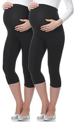 Zdjęcie produktu dla Legginsy 3/4 ciążowe z wiskozy be mammy dla mamy 2 pary