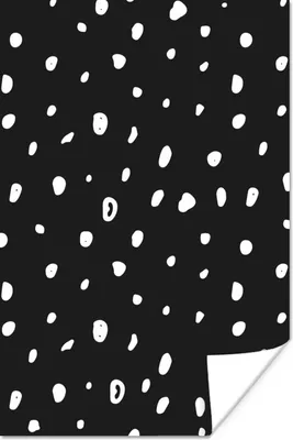 Produktbild von MuchoWow® Poster Schwarz - Weiß - Tupfen - Muster 80x120 cm - Papierdruck