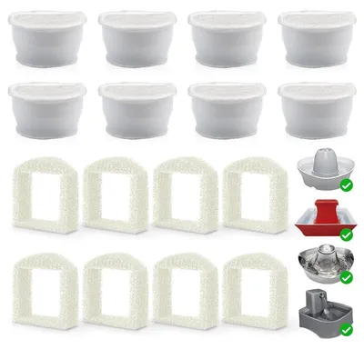 Productafbeelding van Katzenbrunnen Filter 8: Vervangingsfilters + 8 schuimfilters voor de PetSafe Drinkwell drinkfontein