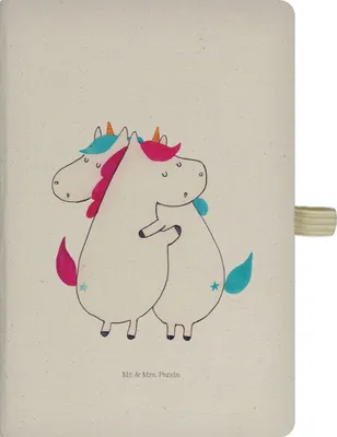 Produktbild von Mr. & Mrs. Panda Skizzenbuch Einhörner Umarmen - Transparent - Geschenk, kariertes notizbuch, BFF, Einhorn, Journal, Schwestern, Tagebuch, Unicorn, Reisetagebuch, A5