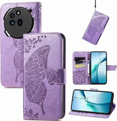 Immagine prodotto di Per Nulla Phone 3a Pro Similcuoio portafoglio cellulare custodia farfalla design cover casi viola chiaro