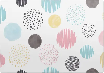 Produktbild von Farbige Kreise und Muster – Bodenschutzmatte – Stuhlunterlage 100x100 cm – Rutschfest – Hartbodenmatte