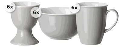 Produktbild von Frühstücks-Set 18 tlg. Doppio grau