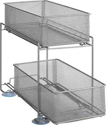 Immagine prodotto di WENKO Scaffale a 2 cassetti per cucina armadio in metallo ventosa senza forare spazio di archiviazione